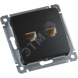 Изображение товара MASTER Розетка компьютеная и телефонная скрытой установки, в рамку, черный (шт)