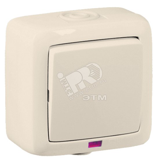 Изображение товара Выключатель одноклавишный наружный с индикацией IP44 10А HEGEL Alfa IP44