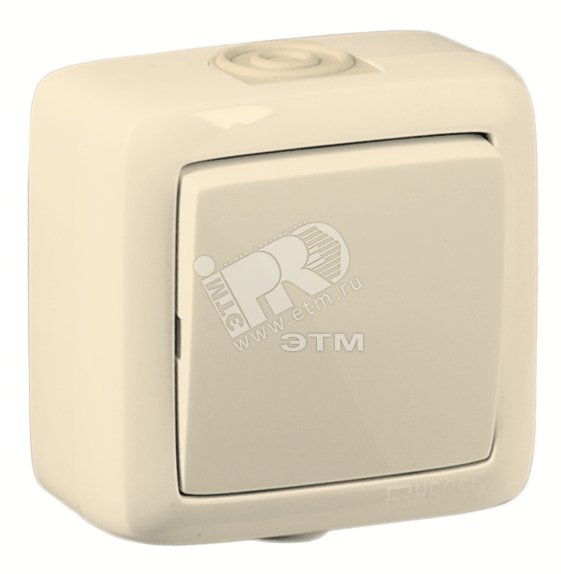 Изображение товара Переключатель одноклавишный наружный слоновая кость 16А IP44