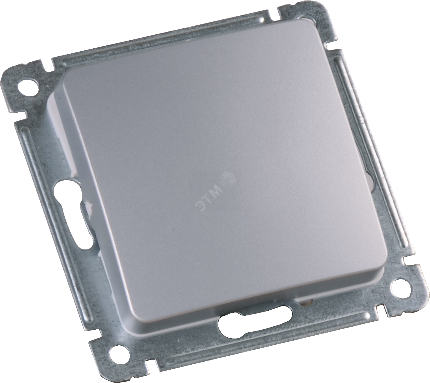 Изображение товара Выключатель одноклавишный скрытой установки в рамке серебро HEGEL