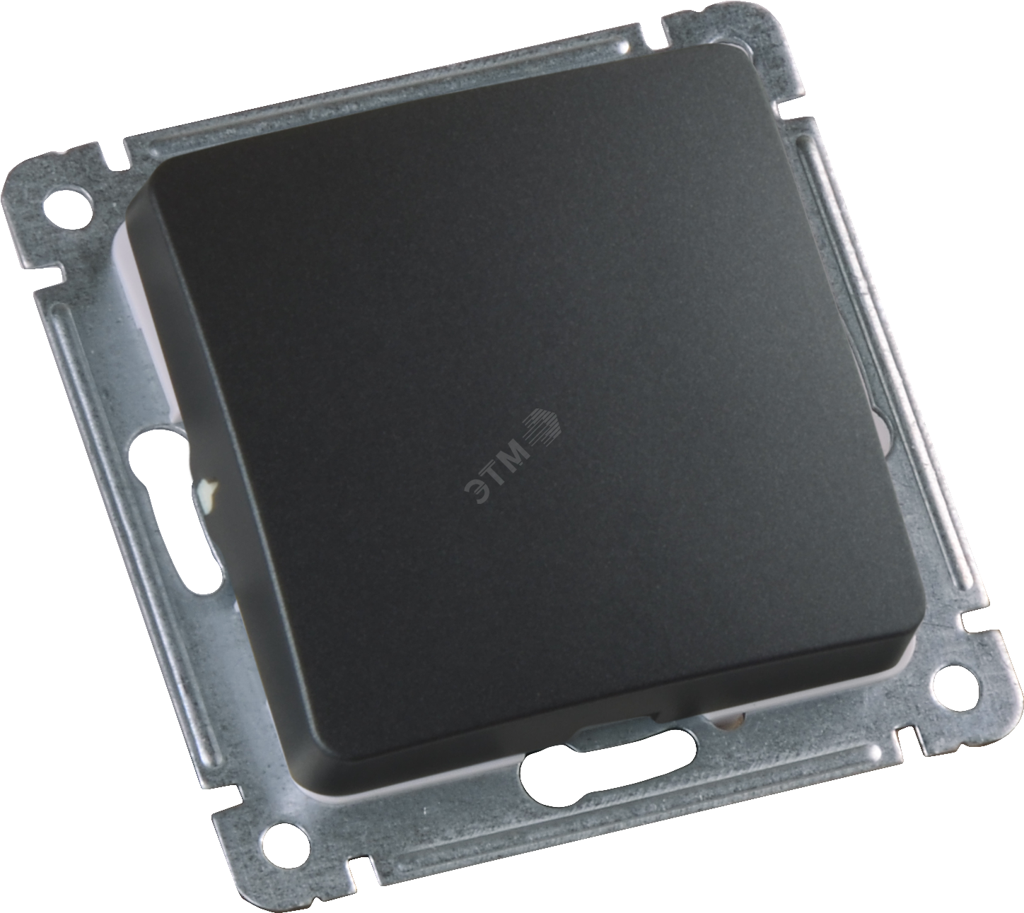 Изображение товара Выключатель одноклавишный, скрытой установки, в рамку, черный (шт)