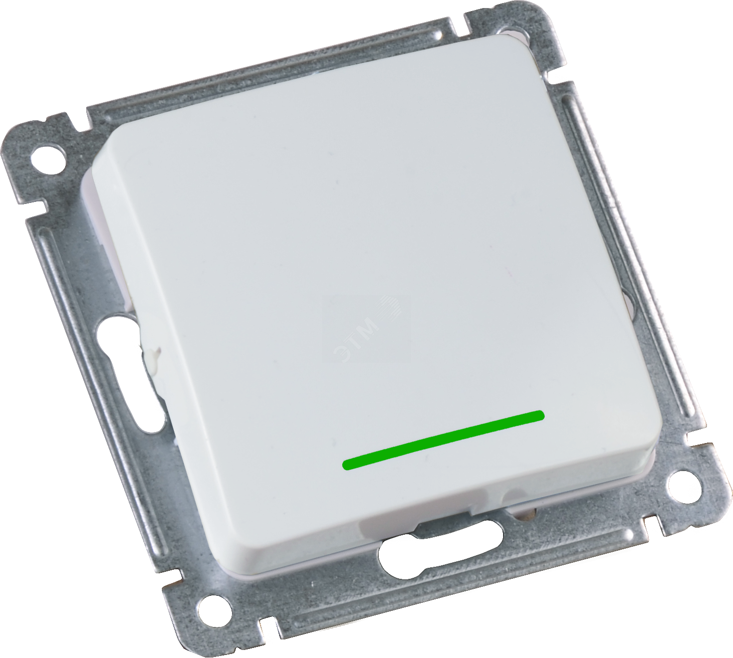 Изображение товара Выключатель одноклавишный, с индикацией, скрытой установки, в рамку, белый (шт)