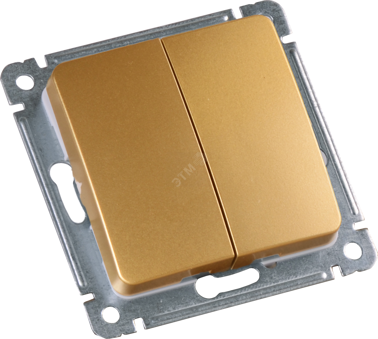 MASTER Выключатель двухклавишный скрытой установки, в рамку, золото ВС10-451-07 HEGEL