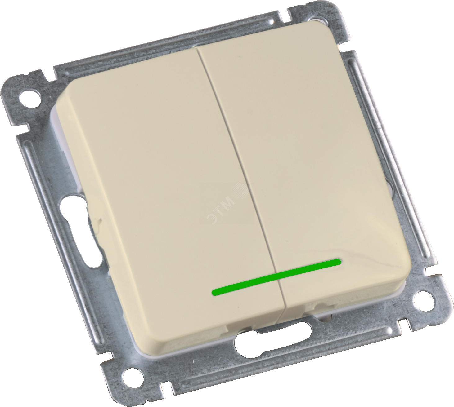 Изображение товара Выключатель двухклавишный с индикацией и скрытой установкой MASTER