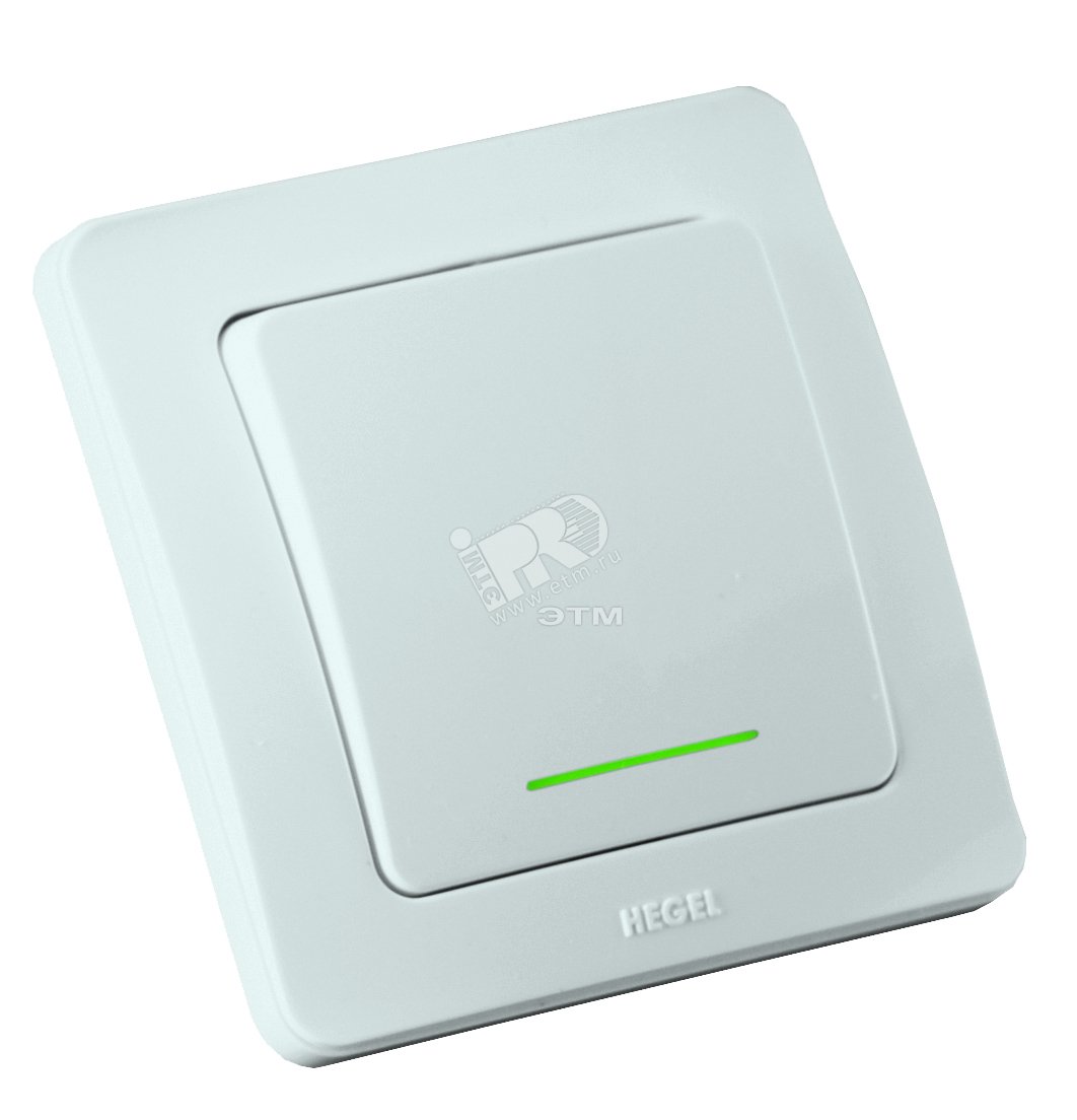 Изображение товара Выключатель двухклавишный скрытый с индикацией белый 16А (шт)