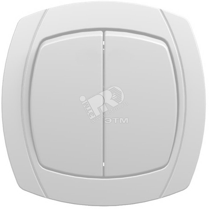 Изображение товара OVAL Выключатель двухклавишный скрытый белый 10А (6023) (шт)