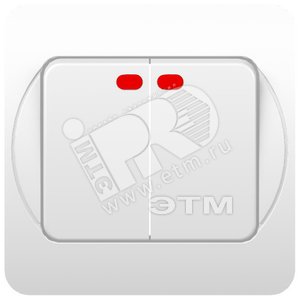 SUNNY Выключатель двухклавишный скрытый белый с индикацией 10А (5123) Powerman