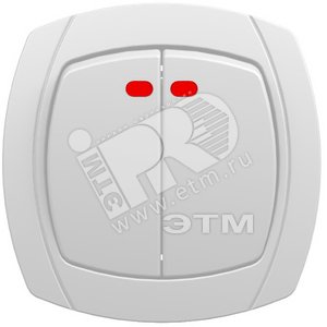 OVAL Выключатель двухклавишный скрытый белый с индикацией 10А (6123) Powerman