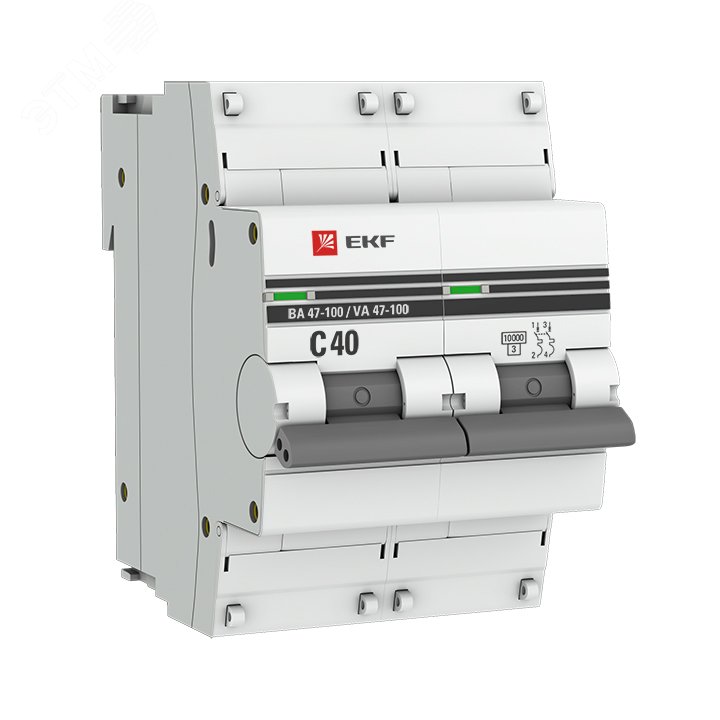 Автоматический выключатель ВА 47-100 2P 40А (C) 10kA PROxima mcb47100-2-40C-pro EKF - превью