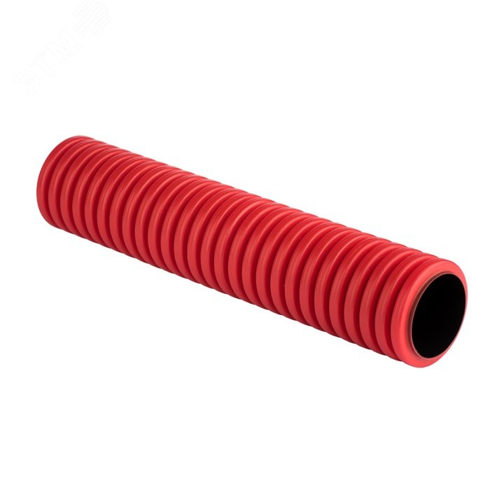 Труба гофрированная двустенная жесткая ПНД d75 6м (36м/уп.) красная, tr2st-75-6m EKF