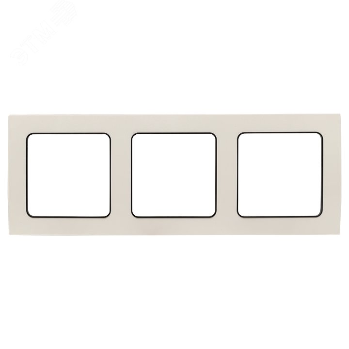 Изображение товара Стокгольм Рамка 3-местная белая с линией цвета черный EKF