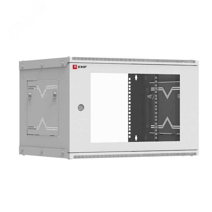 Шкаф телекоммуникационный настенный разборный 6U (600х350) дверь стекло Astra A Basic ITB6G350D EKF - превью 2