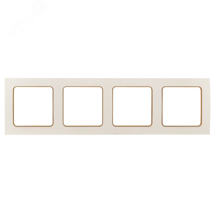 Изображение товара Рамка четырехпостовая EKF серии Стокгольм белая шампань 82x290 мм