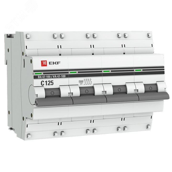 Автоматический выключатель ВА 47-100 4P 125А (C) 10kA PROxima mcb47100-4-125C-pro EKF - превью