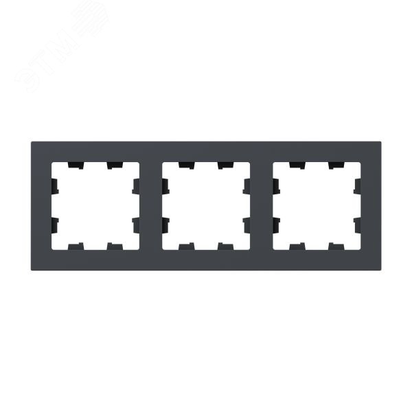 Изображение товара Рамка 3-местная графитовая из пластика EKF Эпика