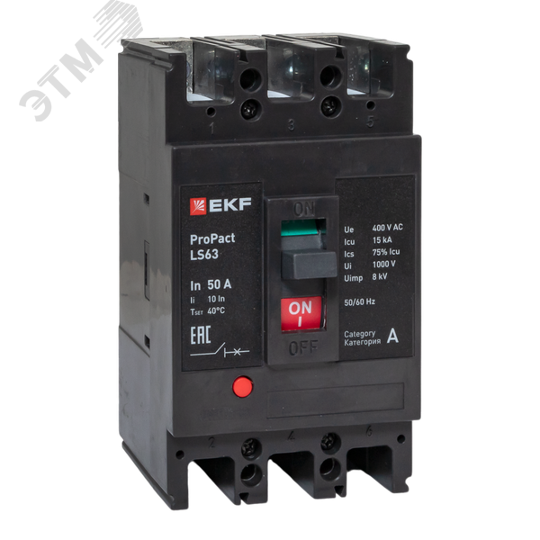 Изображение товара Выключатель автоматический LS63 15кА 3P 50А EKF для защиты электросетей