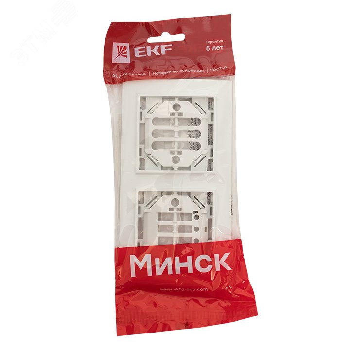 Рамка Минск 2-местная горизонтальная белая ERM-G-302-10 EKF - превью 3