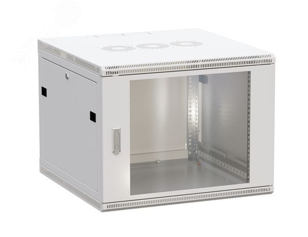 Изображение товара Настенный телекоммуникационный шкаф 6U 600х450 мм стеклянная дверь с замком