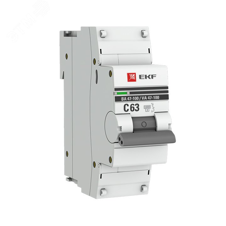 Автоматический выключатель ВА 47-100 1P 63А (C) 10kA PROxima mcb47100-1-63C-pro EKF - превью