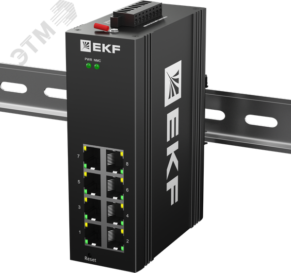 Изображение товара Коммутатор L2 ML2-8GTP с PoE, 8 портов RJ45, DIN-рейка