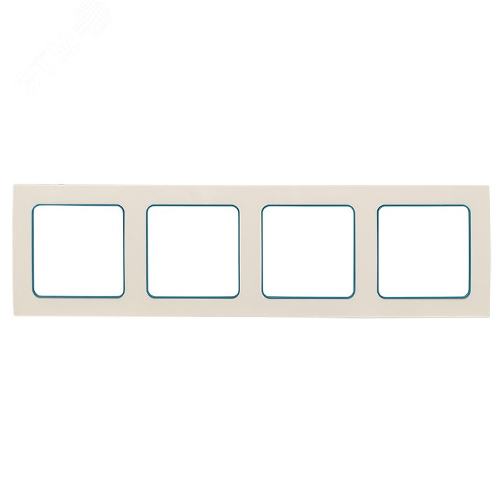 Изображение товара Стокгольм Рамка 4-местная белая с линией цвета синий (шт)
