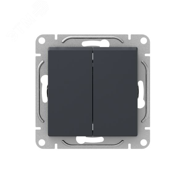 Изображение товара Двухклавишный выключатель EKF Эпика графит IP20 для скрытого монтажа