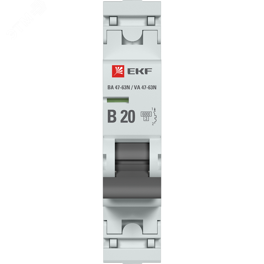 Автоматический выключатель 1P 20А (B) 6кА ВА 47-63N PROxima M636120B EKF - превью 3