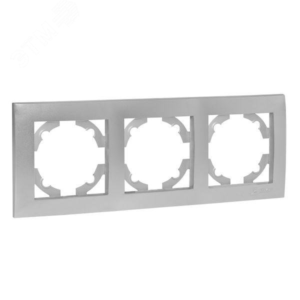 Изображение товара Рамка трехпостовая EKF Валенсия из поликарбоната для электроустановочных изделий