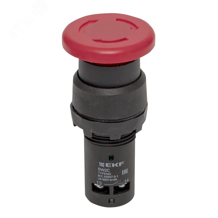 Кнопка SW2C-11MZ повортная красная Грибок 1з+1р артикул sw2c-mz-r EKF ...