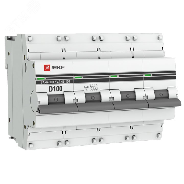 Автоматический выключатель ВА 47-100 4P 100А (D) 10kA PROxima mcb47100-4-100D-pro EKF - превью