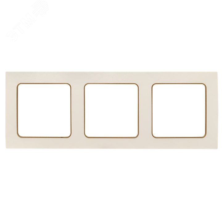 Изображение товара Рамка для электроустановочных изделий 3-постовая EKF серия Стокгольм шампань