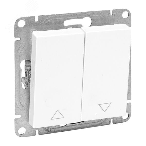 Изображение товара Выключатель для жалюзи EKF коллекции Эпика 2 клавиши белый монтаж скрытый