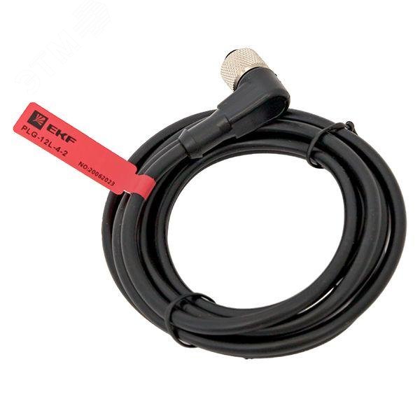 Изображение товара Угловой кабель-разъем М12 4-PIN PLG-12L-4-2 для датчиков и автоматизации