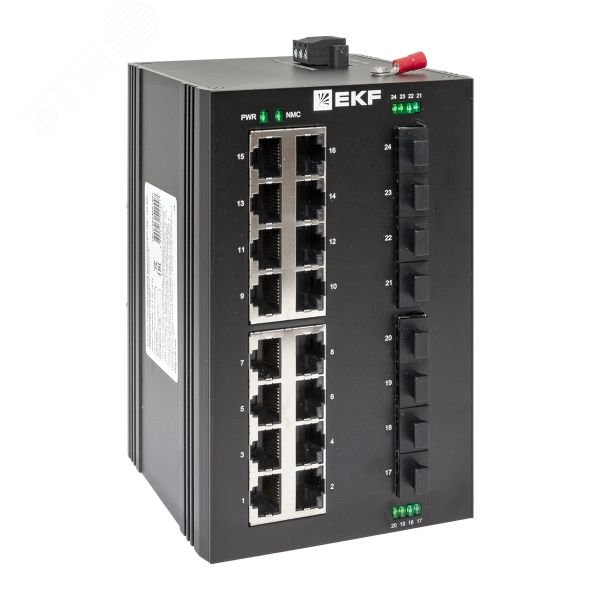Изображение товара Коммутатор промышленный неуправляемый U-8GX/SFP-16GT, 8 портов 1000Base-X SFP, 16 портов 10/100/1000Base-T(X) RJ45, монтаж на динрейку TSX EKF (шт) Изображение товара Коммутатор промышленный неуправляемый U-8GX/SFP-16GT, 8 портов 1000Base-X SFP, 16 портов 10/100/1000Base-T(X) RJ45, монтаж на динрейку TSX EKF (шт)