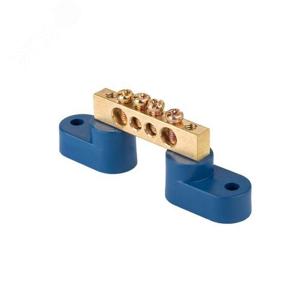 Изображение товара Шина нулевая PROxima 8x12мм с 4 отверстиями латунь IP00