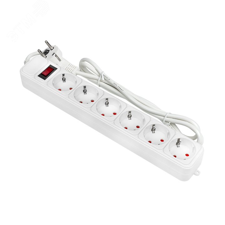 Изображение товара Сетевой фильтр EKF PROxima 6 постов с выключателем 10А, IP20