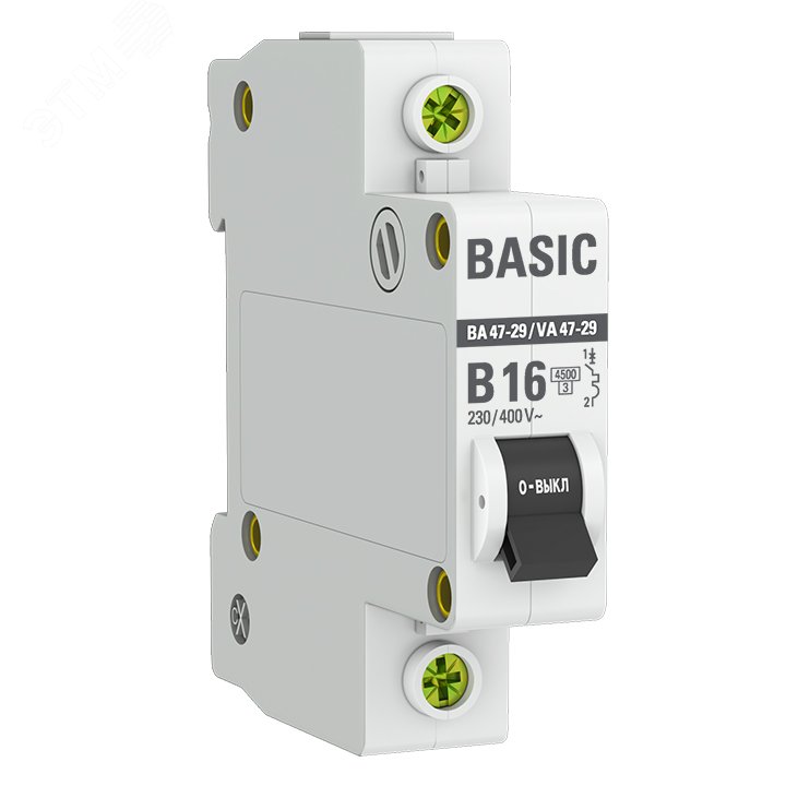 Автоматический выключатель 1P 16А (B) 4,5кА ВА 47-29 Basic mcb4729-1-16-B EKF - превью
