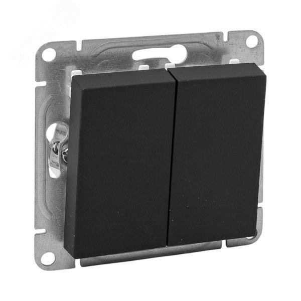 Изображение товара Выключатель двухклавишный EKF серии Эпика черный