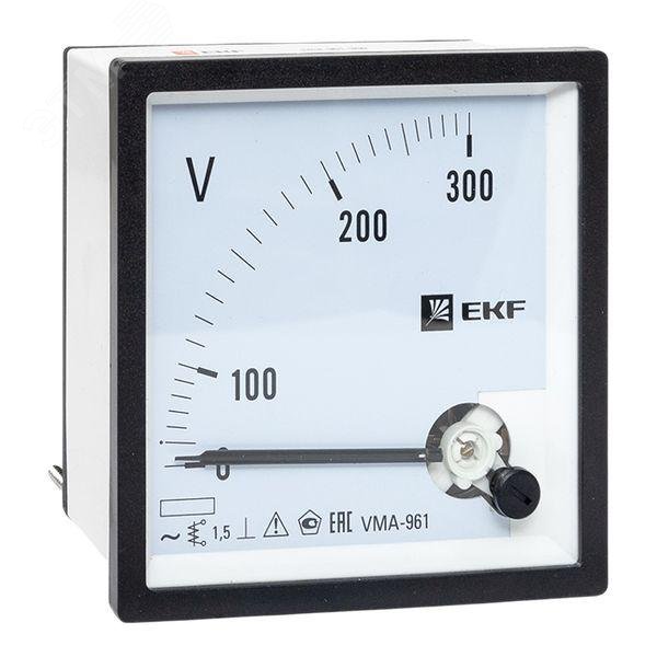 Изображение товара Вольтметр VM-A961 аналоговый на панель 96х96 квадратный вырез 300 В прямое подключение PROxima (шт)