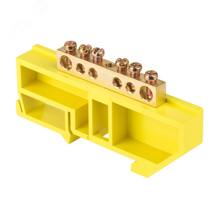 Шина 0 N (6х9мм) 6 отверстий латунь желтый изолятор на DIN-рейку PROxima sn0-63-06-dz EKF - превью 2