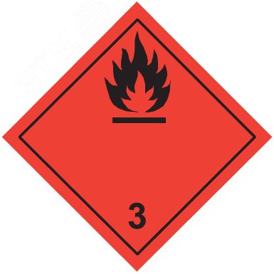 Знак для маркировки опасных грузов ''Кл.3'' 250х250 мм, пленка самоклеящаяся ГОСТ 19433-88 an-7-03 EKF