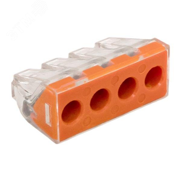 Изображение товара Клемма СМК 773-174 с пастой EKF PROxima 4 отверстия 2,5-6 мм2 уп.50 шт.