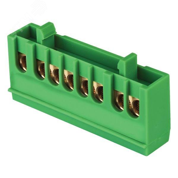 Изображение товара Шина PE 6х9мм 8 отверстий латунь зеленая PROxima