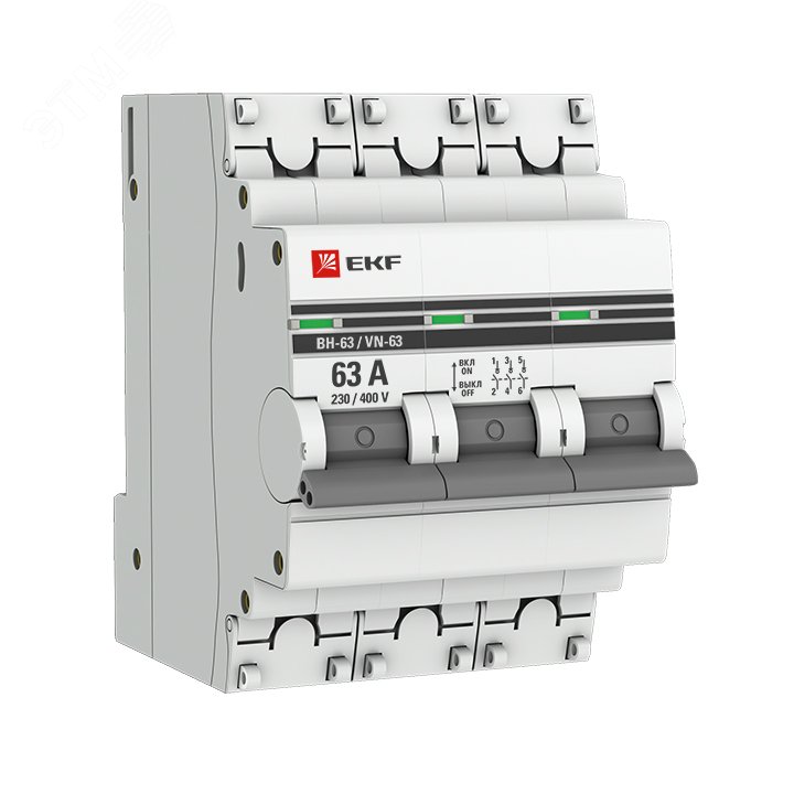 Выключатель нагрузки 3P ВН-63 63А PROxima SL63-3-63-pro EKF - превью