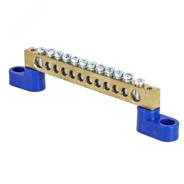 Изображение товара Шина нулевая 63.12 (2 изолятора стойка) латунь (шт)