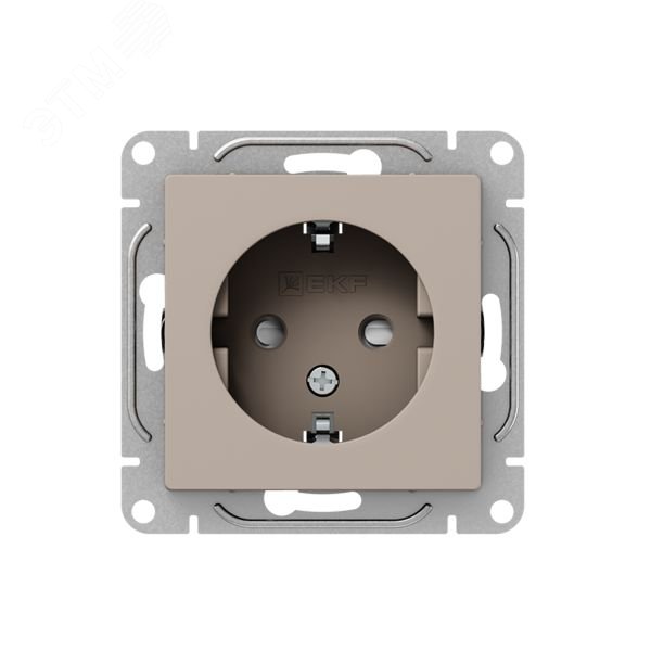 Изображение товара Механизм розетки 16А с заземлением со шторками кремовый Эпика EKF (шт)