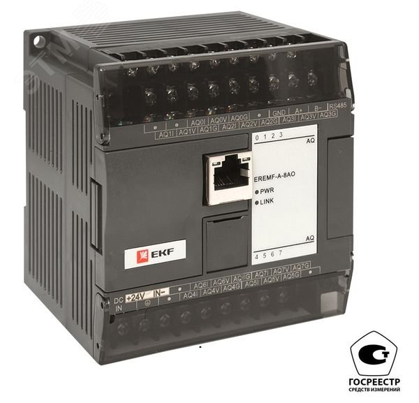 Изображение товара Модуль аналогового вывода EREMF 8 PRO-Logic с интерфейсами Ethernet и RS-485