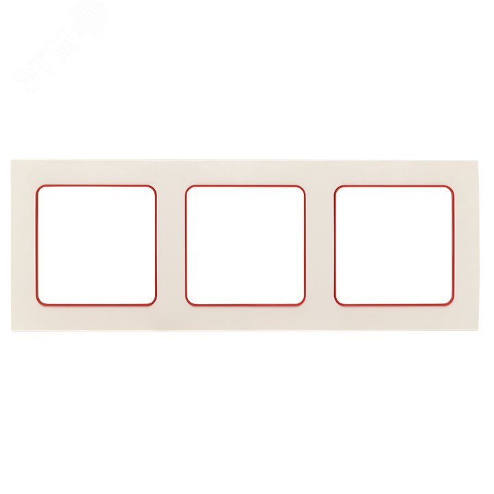 Изображение товара Рамка трехпостовая EKF Стокгольм из поликарбоната красная, 82 мм, 3 поста