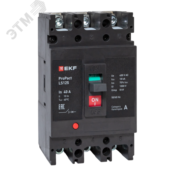 Изображение товара Выключатель автоматический LS125 18кА 3P 40А ProPact EKF