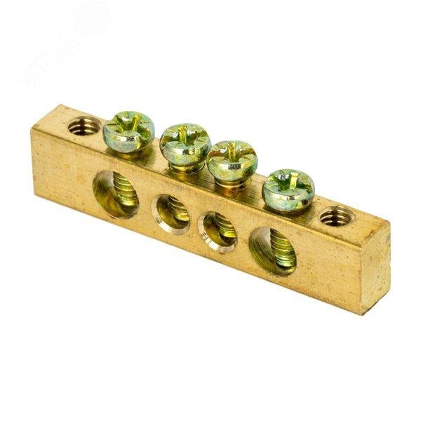 Изображение товара Шина PEN ноль-земля 8х12мм латунь 4 отверстия PROxima